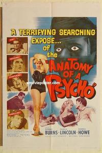 n048 ANATOMY OF A PSYCHO one-sheet movie poster '61 crazy and sexy!