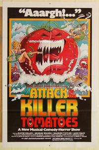 n066 ATTACK OF THE KILLER TOMATOES one-sheet movie poster '79 wild image!
