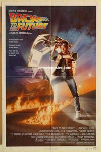 n070 BACK TO THE FUTURE one-sheet movie poster '85 classic Michael J. Fox