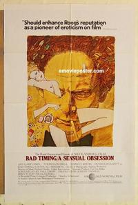 n075 BAD TIMING one-sheet movie poster '80 Roeg, Garfunkel, Russell