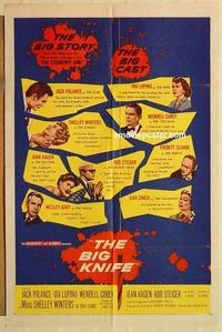 n096 BIG KNIFE one-sheet movie poster '55 Jack Palance, Ida Lupino