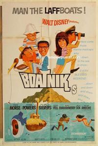n110 BOATNIKS style B one-sheet movie poster '70 Walt Disney, Phil Silvers