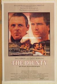 n122 BOUNTY one-sheet movie poster '84 Mel Gibson, Anthony Hopkins