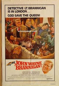 n124 BRANNIGAN one-sheet movie poster '75 John Wayne, Richard Attenborough