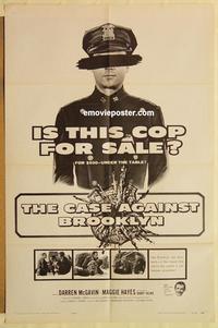 n155 CASE AGAINST BROOKLYN one-sheet movie poster '58 Darren McGavin
