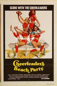 n163 CHEERLEADERS BEACH PARTY one-sheet movie poster '78 football sex!