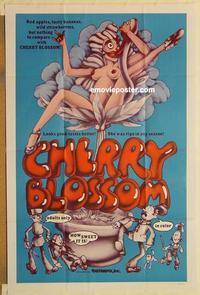 n165 CHERRY BLOSSOM one-sheet movie poster '72 simply wild sexy image!