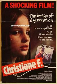 n171 CHRISTIANE F one-sheet movie poster '82 classic German drug movie!
