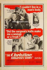n172 CHRISTINE JORGENSEN STORY one-sheet movie poster '70 sex-change!