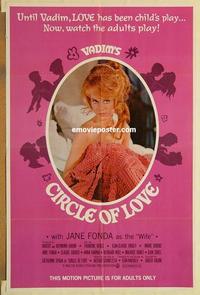 n176 CIRCLE OF LOVE one-sheet movie poster '65 Roger Vadim, Jane Fonda