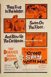 n193 COME SPY WITH ME one-sheet movie poster '67 Troy Donahue spy spoof!