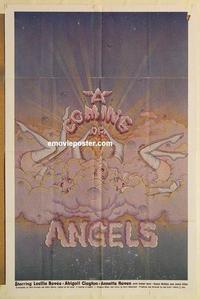 n195 COMING OF ANGELS one-sheet movie poster '77 unusual sexy artwork!
