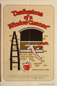 n199 CONFESSIONS OF A WINDOW CLEANER one-sheet movie poster '74 great image!