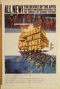 n202 CONQUEST OF THE PLANET OF THE APES int'l one-sheet movie poster '72