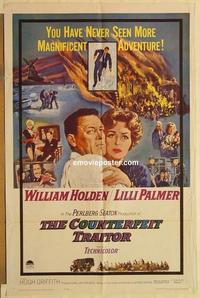 n209 COUNTERFEIT TRAITOR one-sheet movie poster '62 William Holden