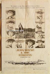 n210 COWBOYS one-sheet movie poster '72 big John Wayne, Bruce Dern