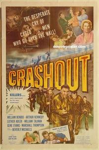 n213 CRASHOUT one-sheet movie poster '54 William Bendix, Arthur Kennedy