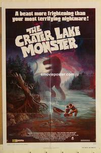 n214 CRATER LAKE MONSTER one-sheet movie poster '77 dinosaur horror!
