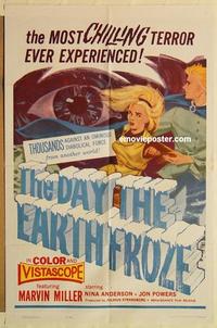n232 DAY THE EARTH FROZE one-sheet movie poster '59 most chilling terror!