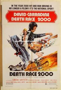 n236 DEATH RACE 2000 one-sheet movie poster '75 Roger Corman, Carradine