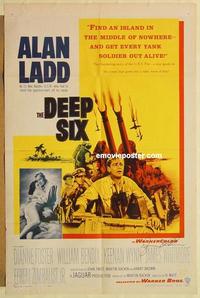 n242 DEEP SIX signed one-sheet movie poster '58 James Whitmore