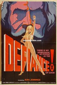 n243 DEFIANCE OF GOOD one-sheet movie poster '74 really wild sexy image!