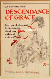 n247 DESCENDENCE OF GRACE one-sheet movie poster '74 Grey Poupon, sex!
