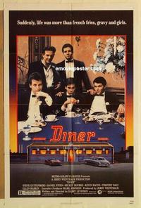 n258 DINER one-sheet movie poster '82 Barry Levinson, Guttenberg, Rourke
