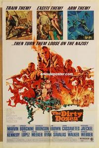 n260 DIRTY DOZEN one-sheet movie poster '67 Charles Bronson, Jim Brown