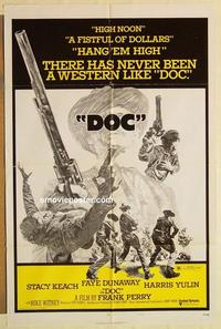 n264 DOC style B one-sheet movie poster '71 Stacy Keach, Dunaway, Yulin