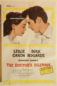 n267 DOCTOR'S DILEMMA one-sheet movie poster '59 Leslie Caron, Bogarde