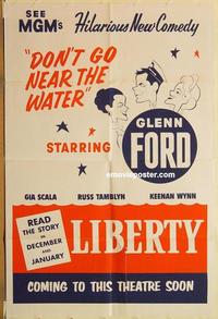 n276 DON'T GO NEAR THE WATER advance one-sheet movie poster '57 G. Ford