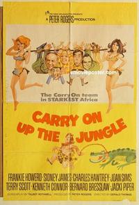 n004 CARRY ON UP THE JUNGLE English one-sheet movie poster '70 English sex!