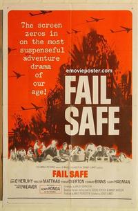 n335 FAIL SAFE int'l one-sheet movie poster '64 rare alternate style!