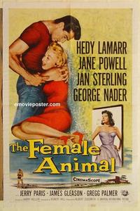 n345 FEMALE ANIMAL one-sheet movie poster '58 Hedy Lamarr, Jane Powell