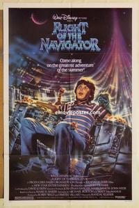 n378 FLIGHT OF THE NAVIGATOR one-sheet movie poster '86 Disney sci-fi!