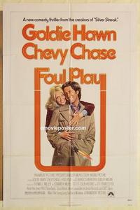 n394 FOUL PLAY one-sheet movie poster '78 Goldie Hawn, Chevy Chase