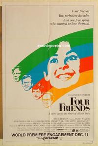 n396 FOUR FRIENDS premiere advance one-sheet movie poster '81 Arthur Penn