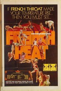 n403 FRENCH HEAT one-sheet movie poster '76 sexy women artwork!