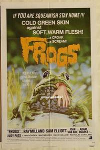 n410 FROGS one-sheet movie poster '72 Ray Milland, great horror image!!