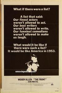 n412 FRONT one-sheet movie poster '76 Woody Allen, Martin Ritt, blacklist!