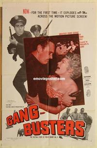 n421 GANG BUSTERS one-sheet movie poster '54 Public Enemy No. 4!