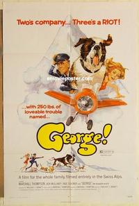 n426 GEORGE one-sheet movie poster '72 giant St. Bernard artwork image!