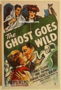 n428 GHOST GOES WILD one-sheet movie poster '47 James Ellison, Anne Gwynne