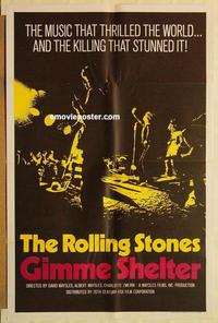 n429 GIMME SHELTER one-sheet movie poster '71 Rolling Stones, rock & roll!