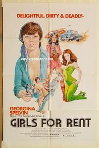 n432 GIRLS FOR RENT one-sheet movie poster '74 bad girl Georgina Spelvin!