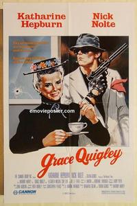 n453 GRACE QUIGLEY one-sheet movie poster '85 Kate Hepburn, Nick Nolte