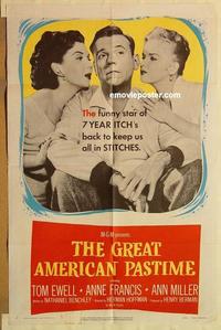 n456 GREAT AMERICAN PASTIME one-sheet movie poster '56 baseball, Tom Ewell