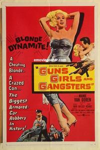 n467 GUNS, GIRLS & GANGSTERS one-sheet movie poster '59 Mamie Van Doren