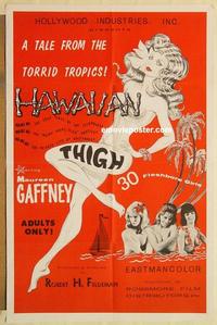 n489 HAWAIIAN THIGH one-sheet movie poster '60s sexy wild tropical image!